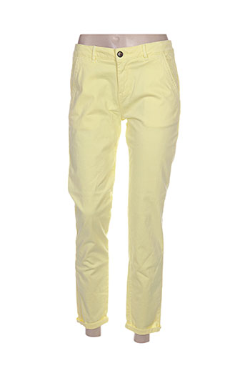 reiko pantacourts femme de couleur jaune
