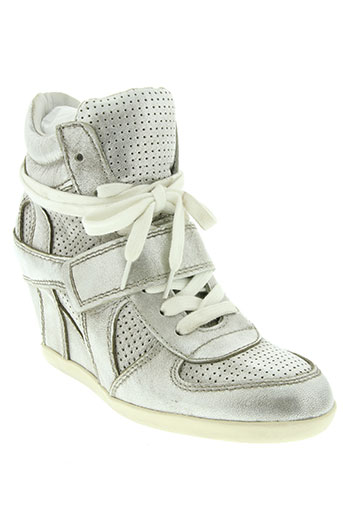 basket grise argente femme