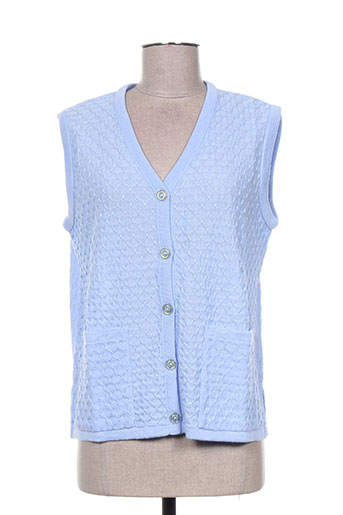 bonneterie creusoise gilets femme de couleur bleu