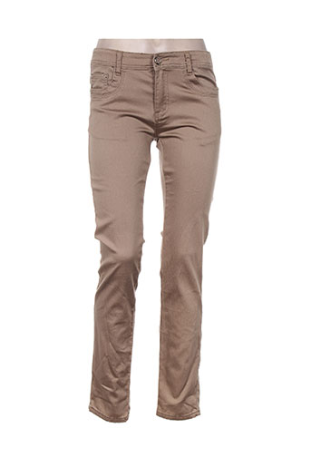 bs jeans pantalons femme de couleur marron