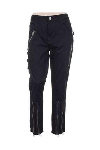 funaki pantalons femme de couleur noir