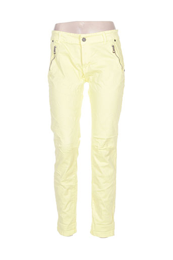 lacomy pantalons femme de couleur jaune