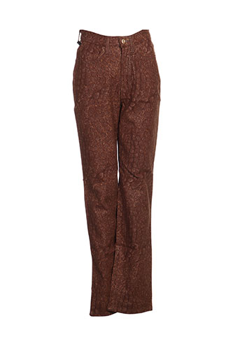 trussardi jeans pantalons femme de couleur marron