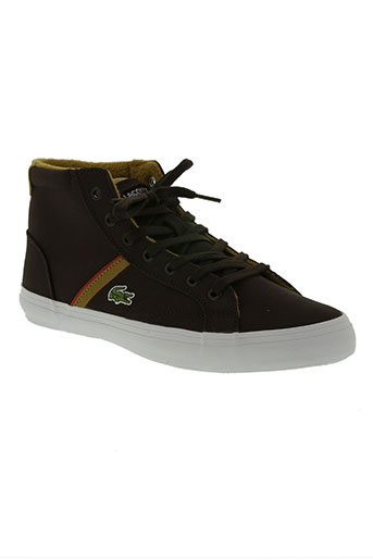 lacoste chaussures homme de couleur marron
