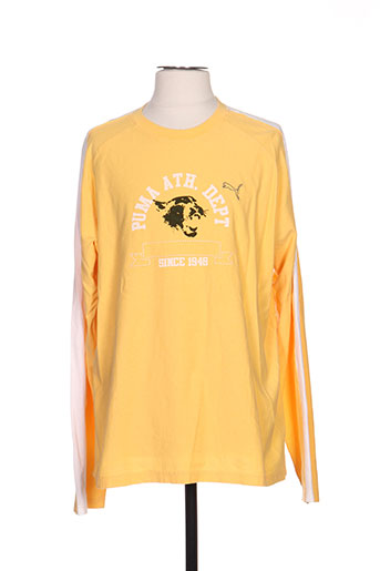 puma t-shirts homme de couleur jaune