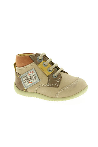 kickers chaussures garçon de couleur beige