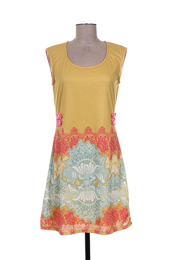 yumi robes femme de couleur jaune