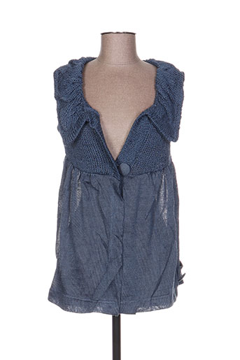 zone bleue gilets femme de couleur bleu
