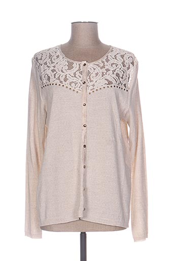 pause cafe gilets femme de couleur beige