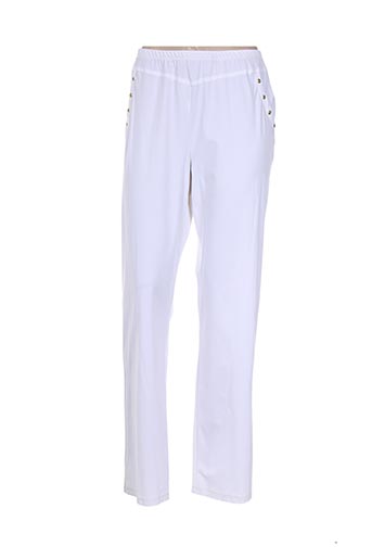 pause cafe pantalons femme de couleur blanc