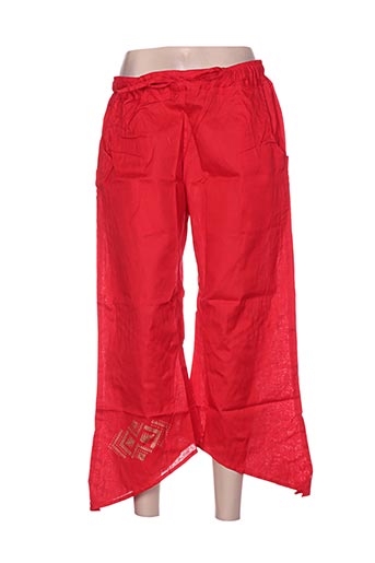 bamboo's pantacourts femme de couleur rouge