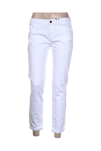 ikks jeans femme de couleur blanc