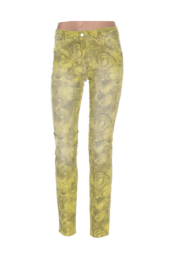 et compagnie pantalons femme de couleur jaune
