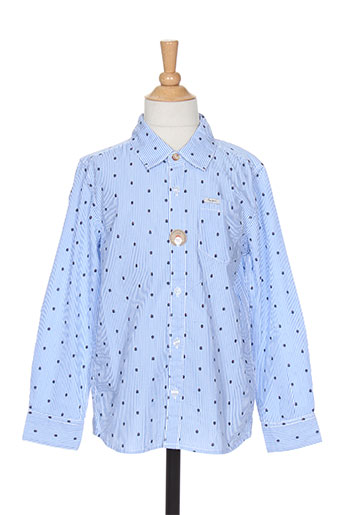 pepe jeans chemises garçon de couleur bleu