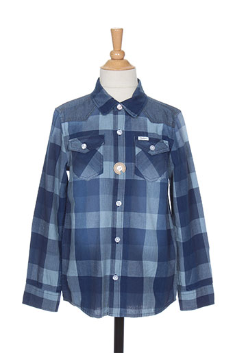 pepe jeans chemises garçon de couleur bleu