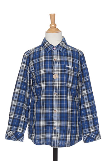pepe jeans chemises garçon de couleur bleu