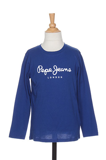 pepe jeans t-shirts garçon de couleur bleu
