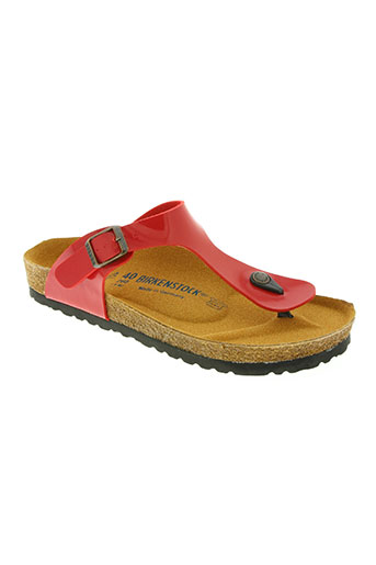 birkenstock chaussures femme de couleur rouge