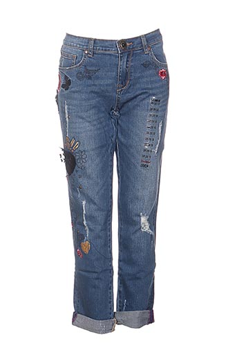 desigual jeans femme de couleur bleu