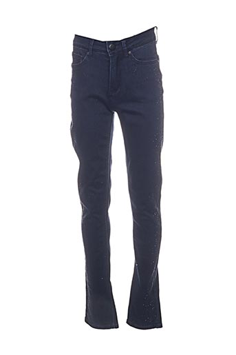 leslie pantalons femme de couleur bleu
