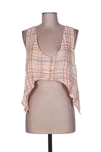 cannisse gilets femme de couleur beige