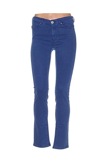 maxmara pantalons femme de couleur bleu