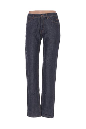 120% lino jeans femme de couleur bleu