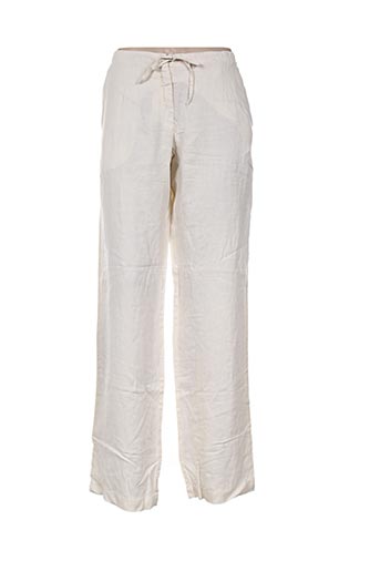 120% lino pantalons femme de couleur beige
