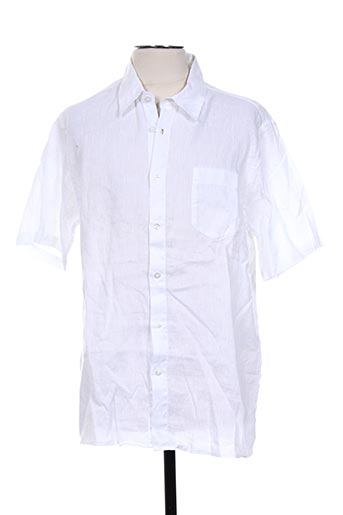 120% lino chemises homme de couleur blanc