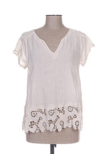 120% lino chemises femme de couleur beige