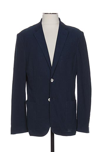knowledge cotton apparel vestes homme de couleur bleu