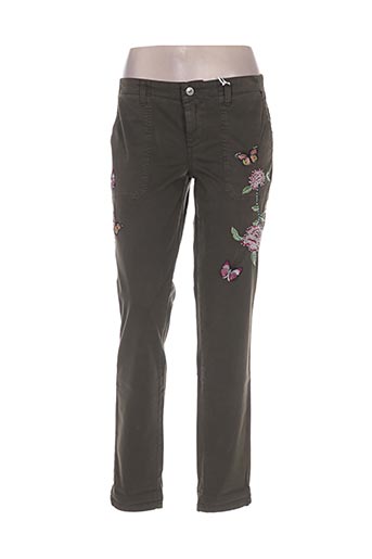 guess pantalons femme de couleur vert