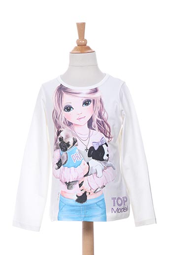 top model t-shirts fille de couleur blanc