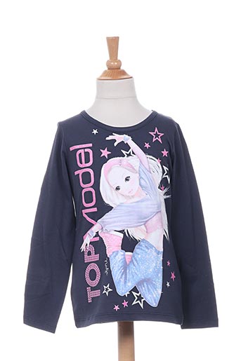 top model t-shirts fille de couleur bleu