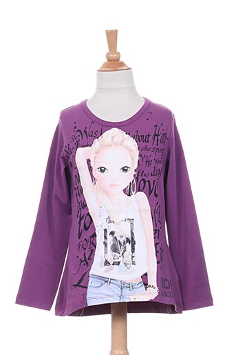 top model t-shirts fille de couleur violet