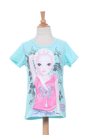 top model t-shirts fille de couleur bleu