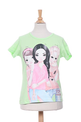 top model t-shirts fille de couleur vert