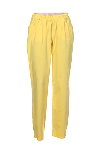 chalou pantalons femme de couleur jaune