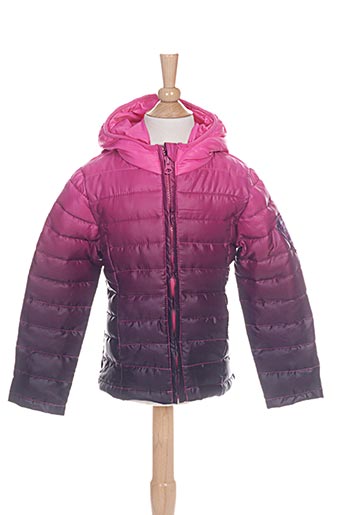 3 pommes manteaux fille de couleur rose