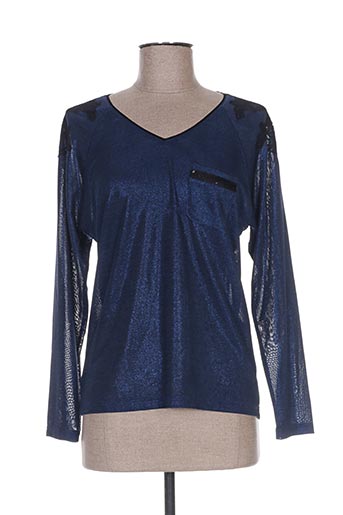pause cafe t-shirts femme de couleur bleu