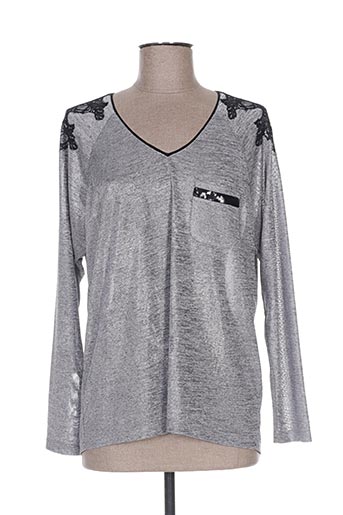 pause cafe t-shirts femme de couleur gris