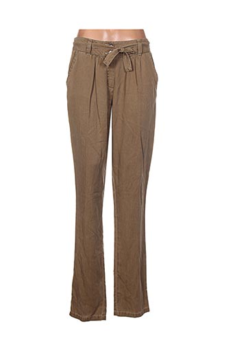 bleu de sym pantalons femme de couleur marron