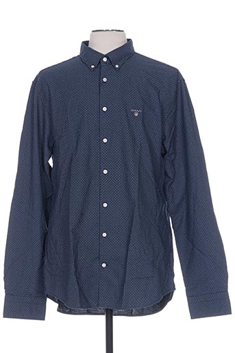 gant chemises homme de couleur bleu