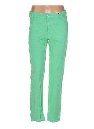 Pantalon droit vert MENSI COLLEZIONE pour femme