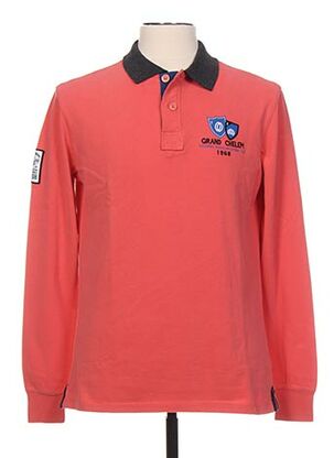 Polo manches longues rose CAMBE pour homme