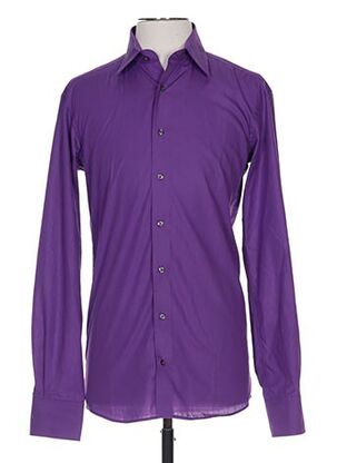 Chemise manches longues violet ETERNA pour homme