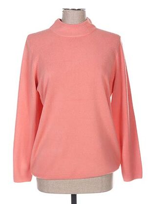 Pull col cheminée rose CASHMERE FEELING pour femme
