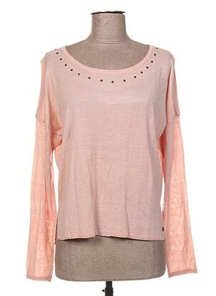 Pull col rond rose BECKARO pour fille
