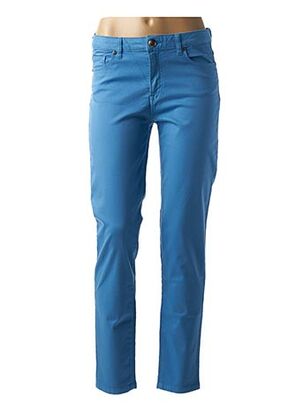 Pantalon droit bleu MENSI COLLEZIONE pour femme