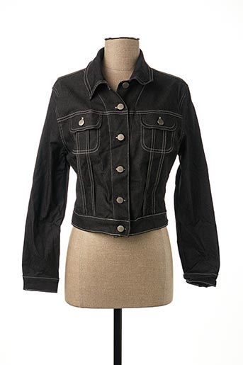 veste en jean noir femme pas cher